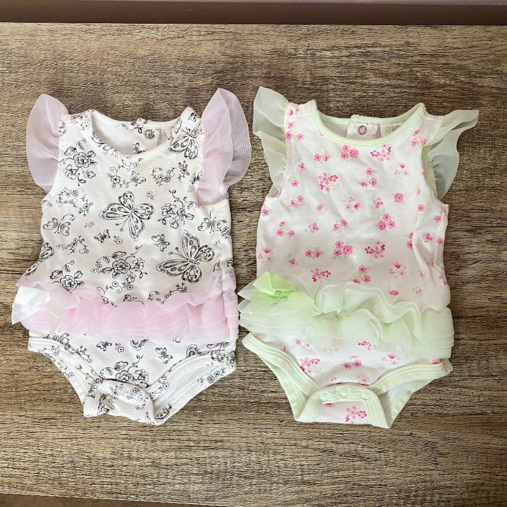 Baby Gear Bundle of 2 Tutu Onesies Size 0-3 Months
